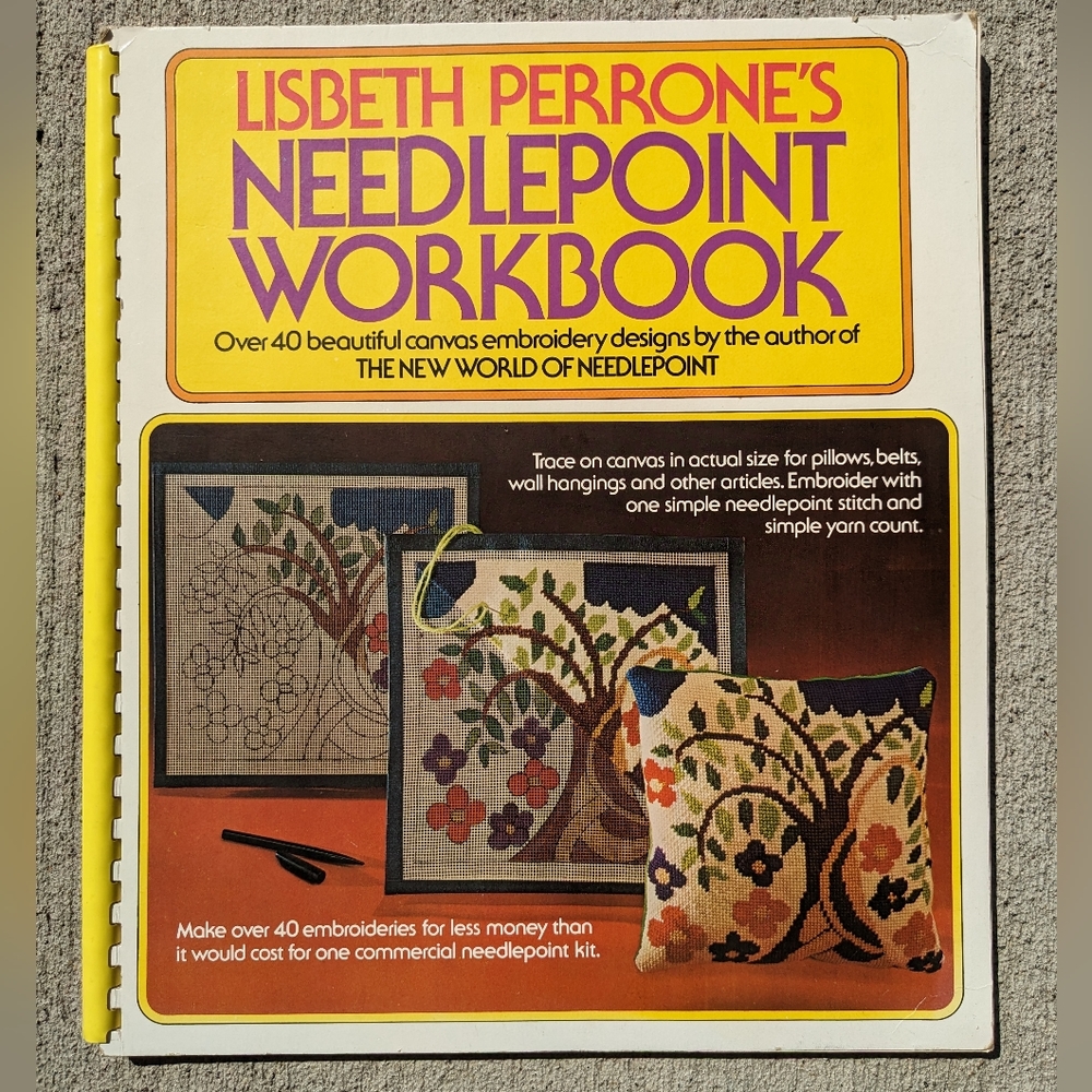 Lisbeth Perrones Needlepoint Workbook first edition 1973 plastic comb